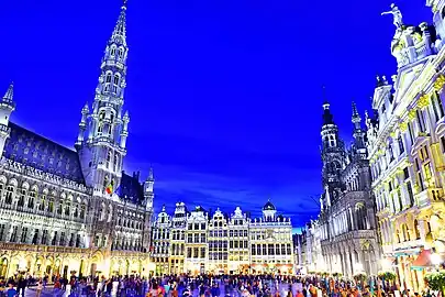 The Grand-Place during the blue hour