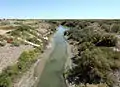 The Pecos River flowing south of Grandfalls, Texas
