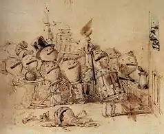 The Visiting of  the Piggy Banks, from Another World (1843), pen, ink & wash, Musée des Beaux-Arts de Rouen