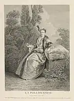 Michel Aubert after Antoine Watteau, La Polonnoise, 1730s, etching, Louvre, Paris