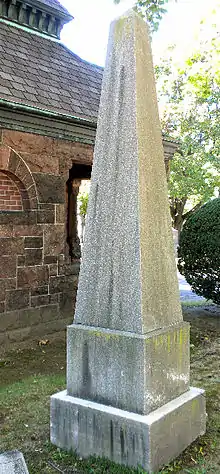 Obelisk marking the grave of Herman Hotchkiss (1765-1836), traditional founder of Fair Haven.