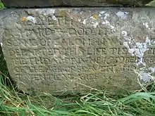 Gravestone showing death date of 1639, Wormshill England.