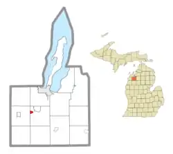 Location within Grand Traverse County