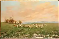 Gregge al Pascolo (Naples); oil on canvas, 51x78 cm