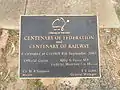 Grenfell railway centenary plaque, 8 September 1901 – 2001