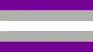 The graysexual pride flag, in which the gradations of gray represent intermediate sexuality