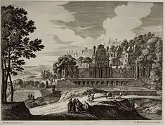 Grotto of Meudon in an imaginairy landscape, Harvard Art Museum, 34.1991 (The roofing of the central pavilion is fictive)