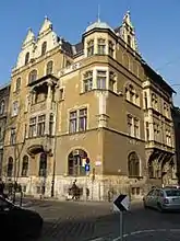 The Gschwindt Palace (Sándor Tóth, 1901), Puskin utca 19/Bródy Sándor utca 12.  Built for György Gschwindt, a wealthy businessman.