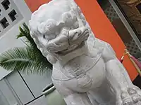 A Ming Dynasty Guardian Lion statue outside Grauman's Chinese Theatre