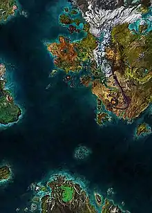 A screenshot of the Guild Wars 2 World Map.