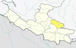 Location of Gulmi (dark yellow) in Province 6