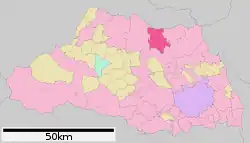 Location of Gyōda in Saitama Prefecture