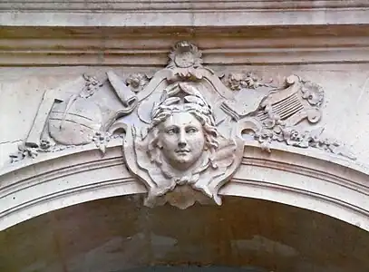 Rococo mascaron in the courtyard of the Hôtel Le Lièvre de la Grange (Rue de Braque no. 4-6), Paris, by Victor-Thierry Dailly, 1734-1735