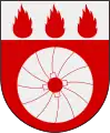 A millstone in the arms of Höör, Sweden