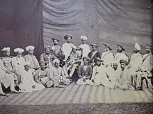HH Raja Narayan Rao Puar with Dewas Junior Nobility (Sardars, Mankaris, Thakurs and Jagirdars).