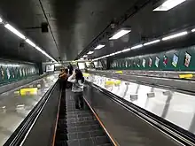 The longest escalators in the MTR system in February 2009