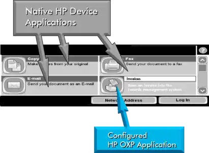 HP OXP Top Level Menu Button.