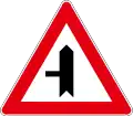 Intersection on a priority road with a non-priority road from left