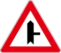 Intersection on a priority road with a non-priority road from right