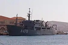 Hydrographic vessel HS Nautilus in Syros harbour