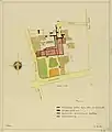 Map of the grounds and buildings of the former St. Paulus Abbey (Hamburgerstraat)