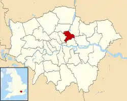 Hackney shown within Greater London