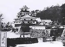 Main keep (tenshu) of Hagi Castle, before 1880
