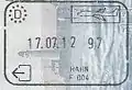 Exit stamp for air travel, issued at Frankfurt–Hahn Airport