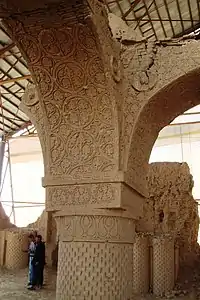 Usage of boteh pattern in Haji Piyada Mosquee, 9th Century, Afghanistan