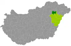 Hajdúnánás District within Hungary and Hajdú-Bihar County.