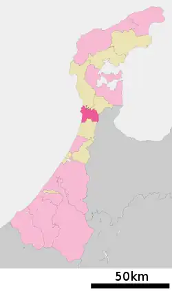 Location of Hakui in Ishikawa Prefecture