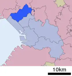 Location of Hanamigawa Ward in Chiba