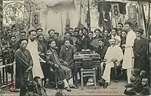 Postcard depicting election day in Hanoi during French Indochina, around 1910