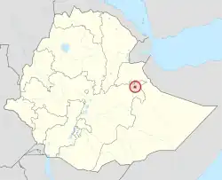 Map of Ethiopia showing Harari Region