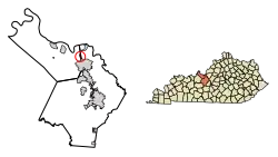 Location in Hardin County, Kentucky