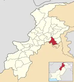Location of Haripur District (highlighted in red).