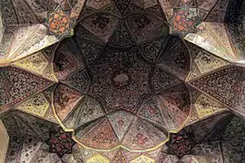 Interior of a ceiling in Hasht Behesht.