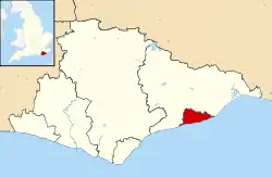 Borough of Hastings shown within East Sussex