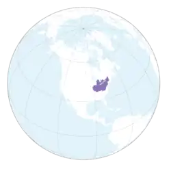 Map showing historical (in purple) and currently recognized (in pink) Iroquois territory claims.