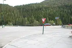 View of the main intersection in the village