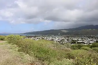 The view of Hawaii Kai from the nearby lookout point.