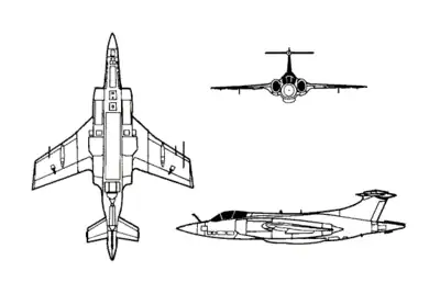 Orthographic projection of the Blackburn Buccaneer.