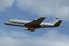 Image 11A Hawker Siddeley Nimrod MR2 (HS 801), built at Woodford (former Avro) and designed in Manchester in the mid-1960s, with XV148 (former Comet 4C) making its first flight on 23 May 1967, flying from Chester (Broughton, which had built many de Havilland fighter jet aircraft) to Woodford; 49 Nimrods were made for the RAF, entering service with 201 Sqn on 6 November 1970, serving until March 2010 with 38 Sqn  (from North West England)