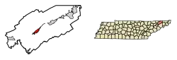 Location in Hawkins County, Tennessee
