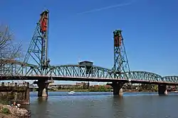 The Hawthorne Bridge (in Portland, Oregon, U.S.), built in 1910, the oldest vertical-lift bridge in the United States and probably the world.
