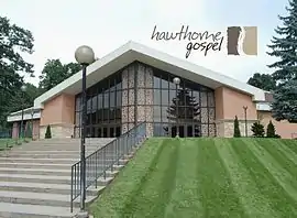 Entrance to Hawthorne Gospel Church.