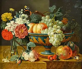 Fruit bowl with flowers, first half of 17th century