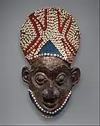 Royal mask; by Bamum people (Cameroon); before 1880; wood, copper, glass beads, raffia and shells; height: 66&nbsp;cm; Metropolitan Museum of Art