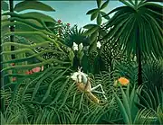 Henri Rousseau, Cheval attaqué par un jaguar (Jaguar Attacking a Horse), 1910, oil on canvas, 116 x 90&nbsp;cm, Pushkin Museum