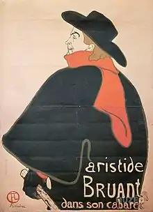 Aristide Bruant in his cabaret, 1892, lithography print